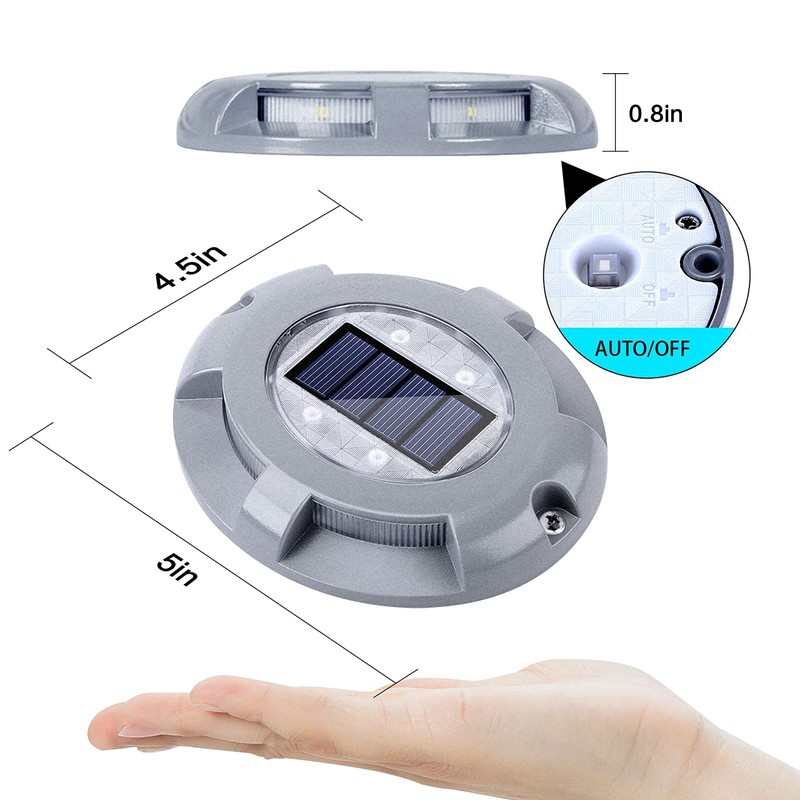SIEDiNLAR Solar Deck Lights Driveway Dock LED Light Solar Powered
