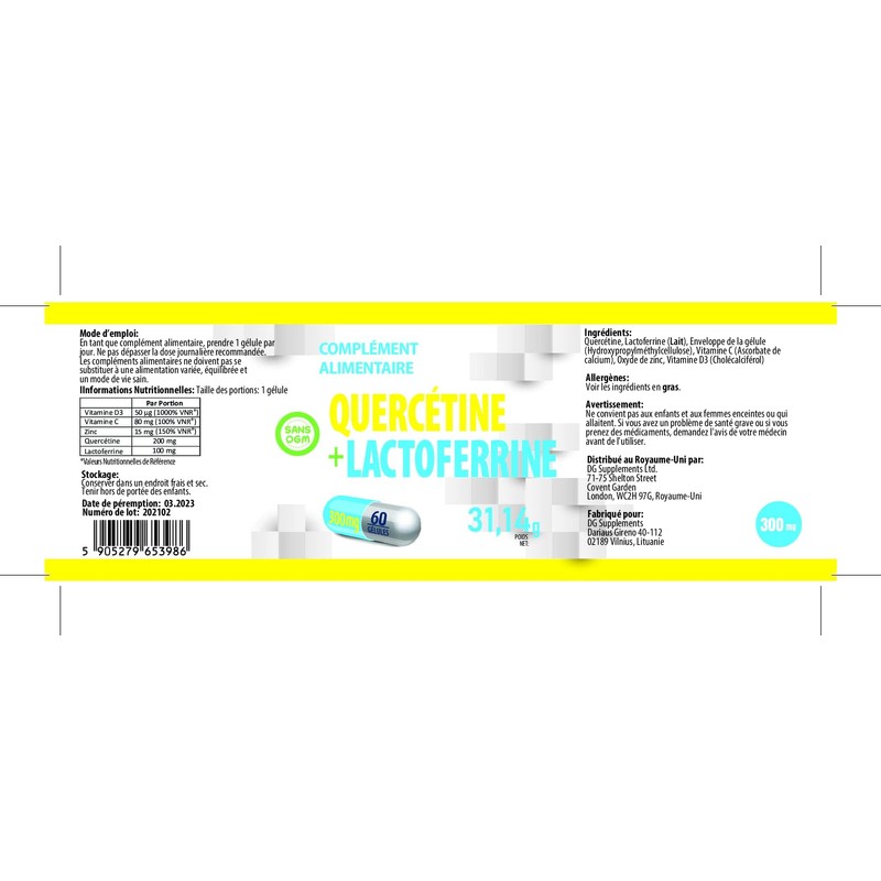 Hepatica Quercetin & Lactoferrin Complex | 300 mg | Immune