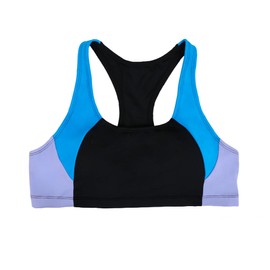 MYLILY Bikini Top Sporty Black Bikini Girls Black Swimwear Teenager Sports Bikini Fashion Teenager Bikini Top Oeko-Tex Turquoise Lilac Details Racerback Sporty, Black / Turquoise / Lilac, 158