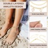 PATIKIL Initial Heart Ankle Bracelets for Women, 14K Gold Plated