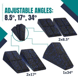 PIEKEDS Slant Board Squat Wedge for Calf Stretching, 3 PCs Adjustable Slant Boards for Exercise, Portable Calf Stretcher for Plantar Fasciitis & Workouts