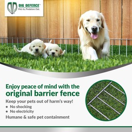 Dig Defence Animal Barrier Fence 4 Pack Large, Holiday Gift Decorative No Dig Garden Fence for Dogs and Rabbits, 32 x 10 in, Yard and Patio