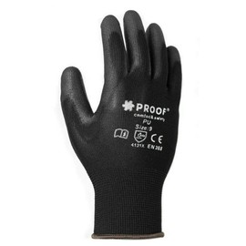 Screws City Black Work Protective PU Coated Safety Work Gloves for Builders Gardening Construction Diy Size: XL / 10 (Pack of 10)