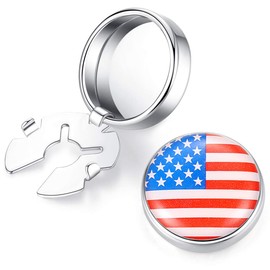 HONEY BEAR US American Flag Button Covers Cufflinks for Mens Ordinary Shirt