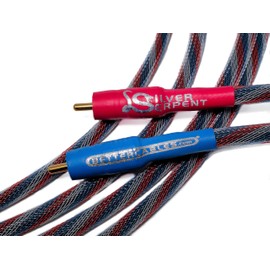 Better Cables 1.5 Feet Silver Serpent Patriot Edition Red/White/Blue RCA Audio Interconnect Cables - Stereo Pair (2 Cables) High-End, High-Performance, Premium Hi-Fi Audio