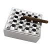 Polished Metal Square Grid Cigar Herf Ashtray - Unique Style