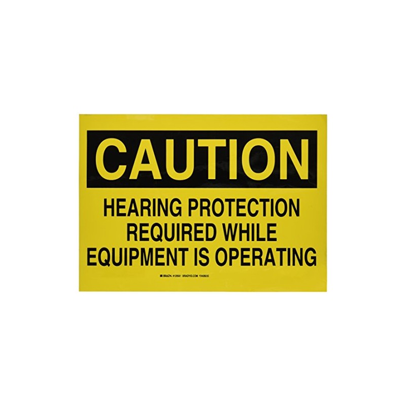 Brady 128561 Personal Protection Sign, Legend "Hearing Protection Required While