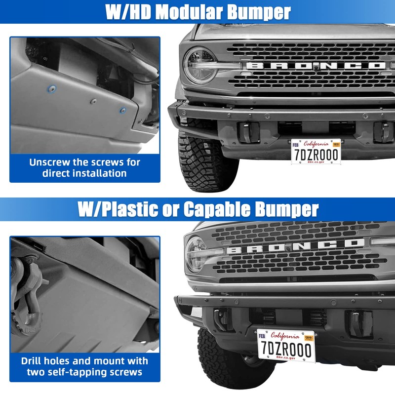 LINKCRO Front License Plate Frame for Ford Bronco, Aluminum Alloy