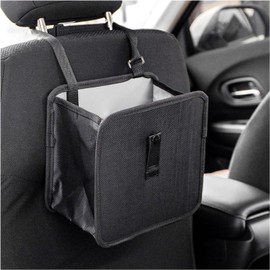 Car trash can, Trash can Large capacity waterproof car trash bag, leak-proof car can, camping car storage bag, for vans/trucks/SUVs, foldable vehicle trash can (black 3 gallon)