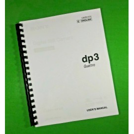 For Sigma Owners Manual for Sigma Camera dp3 Quattro 142 Pages W/Clear Covers!