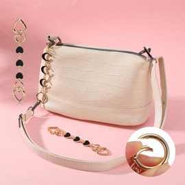 DOPENSPI 2PCS Bag Extender Chain, Moon Heart Purse Strap Extenders Black Purse Extender Chain Purse Strap Replacement Accessories Bag Charms for Handbags Purses Shoulder Bag