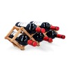 Navaris Bamboo Wine Rack - Foldable Free Standing Wine Rack