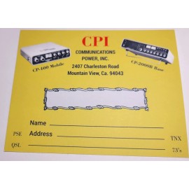 CPI Communication Power Inc. qsl cards ham radio cards cb cards