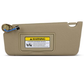Beige Left Driver Side Car Sun Visor With Sunroof for 2009-2014 For Acura For TL,2008-2012 For Honda For Accord,Replacement Assembly 83280-TA5-A51ZA,83280TA5A51ZA (with mirror)