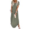 Women's Summer Casual Loose Sundress Long Dress Short Sleeve Crewneck