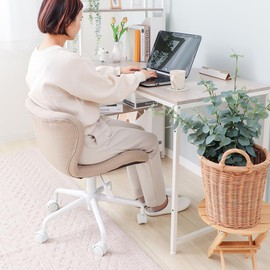 Yamasolo Desk Chair with Stopper, Computer Chair, OA Chair, Replacement, Lock, Fixed, Study, Learning (White Casters))