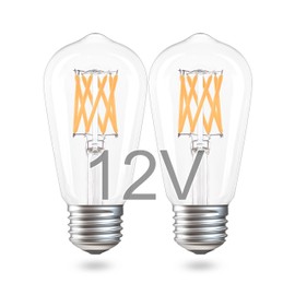 TOKCON 12 Volt Low Voltage LED Light Bulbs - Soft Warm 2700K 8W (Only for 12V DC/AC)- 80W Equivalent E26 Edison Base LED Bulb for RV, Battery System - 2 Pack