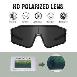 Suertree Cycling Glasses Sports Glasses Women Men Quick Glasses Lightweight Myopic Polarised Sports Sunglasses with UV400 for Sun Protection, Fishing, Travel, Outdoor Activities, White+grey+jsnq