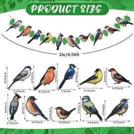 Cinnvoice Rustic Bird Party Decorations Felt Bird Garland Woodland Baby Shower Decorations 7.55 ft Retro Farmhouse Ornaments Vintage Nursery Decor for Woodland Birthday Party