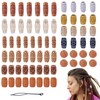 GLOBLELAND Pack of 70 5 Styles Wooden Hair Tube Beads