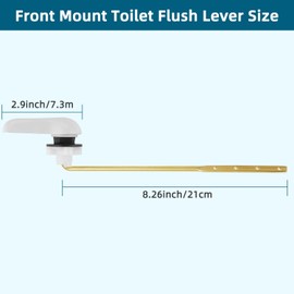 Hygie Rinse Metal Toilet Handle Replacement Kit Universal Front Mount Fit, Toilet Lever Compatible with American Standard/Glacier Bay/Gerber, Toilet Flush Handle with Flapper Chain, Chrome