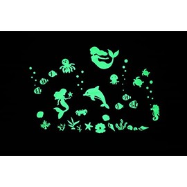 GLOPLAY Under The Sea Series (53pcs/Pack), Glow in The Dark Educational Wall Stickers, The Eco-Friendly and Brightest Wall Stickers for Ceiling, Bathtime, Bedroom, Decor, Party