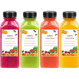 4 Pcs Botellas de Plástico de 350 ml12 Onzas Con tapa                                                                                                 