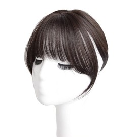 Women's partial wig partial wig bangs wig for hair enhancement hairpiece top cover everyday commuting super realistic freedom natural thin gray hair hidden top piece (black brown)