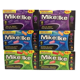 Mike and Ike Original Fruits, Jolly Joes, and Berry Blast Variety Pack .78 Ounce Boxes (30 Boxes Total - 10 of each Flavor)
