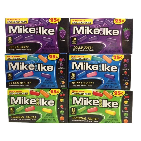 Mike and Ike Original Fruits, Jolly Joes, and Berry Blast
