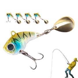 Top Water Fishing Lures | Swimming Lures,Highly Realistic Pre-Rigged Wobble Lures Hard Crankbait with Hooks for Salmon, Trout