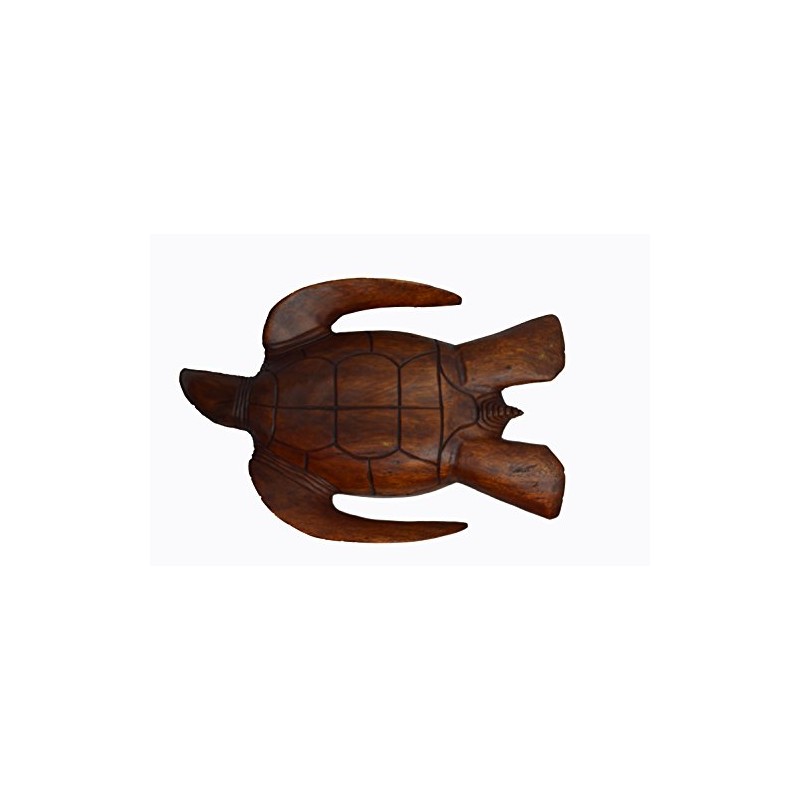 Large Size Hand Carved Mahogany Wood Nautical Turtle Bowl