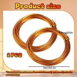 2 Roll Picture Wires, Picture Hanging Wires Heavy Duty, 0.8mm*10m AIuminum Brass Wire, Pictures Frame Wire, Metal Frame Wiress for Mirrors, Artwork, Clocks and DIY