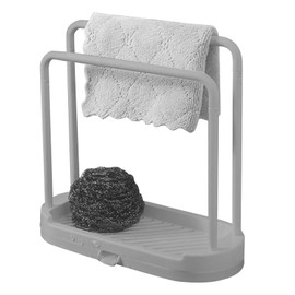 Kitchen Sink Towel Holder - Kitchen Sink Caddy Sponge Holder,Detachable Dish Sponge Holder with Drainage Tray for Kitchen Sink, Brush, Scrubber