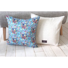 DDintex Floret LONDON Cushion Cover Statelly Bouquet Blue 45x45cm [With Liberty Print]