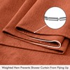 ANRODUO Fall Burnt Orange Extra Long Linen Shower Curtain, 84