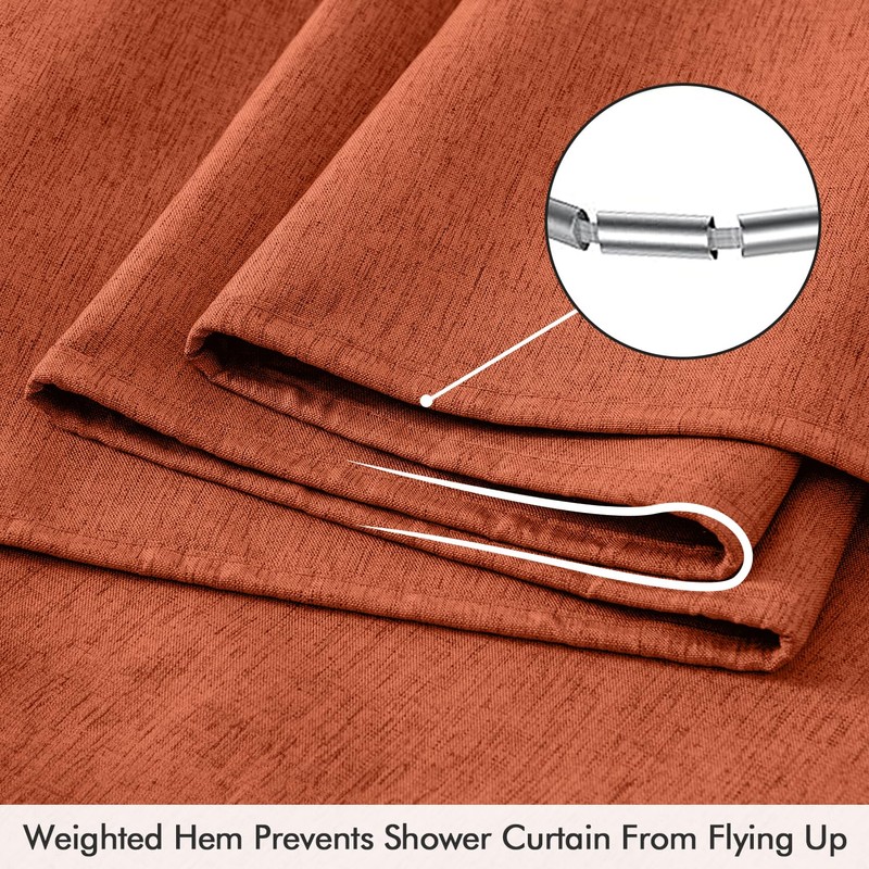 ANRODUO Fall Burnt Orange Extra Long Linen Shower Curtain, 84