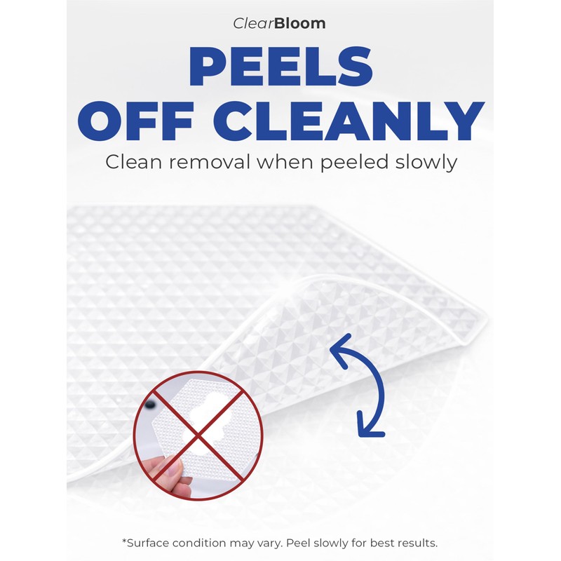 Clear Bloom Anti-Slip Shower Stickers for Tub & Shower Floor