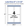Avery Durable Waterproof Rectangle Labels with Sure Feed, 5" x