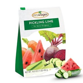 Mrs. Wages Pickling Lime, Easy-To-Make, Crispy Flavorful Pickles, Tasty Creations, Long-Lasting Resealable Bag, Variety of Uses, 1 lb Resealable Bag