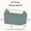 BLUE GINKGO Large Storage Basket – Plastic Caddy with Wooden
