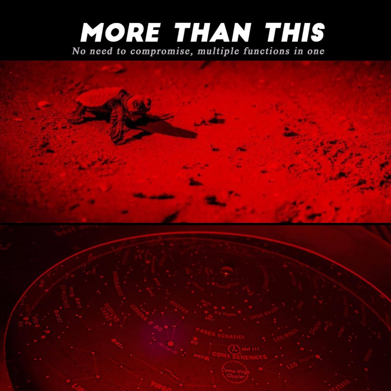 METII Red Flashlight Rechargeable, High/Low Red Light & White Light