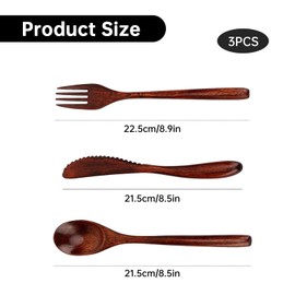 PureSphere 3Pcs Bamboo Travel Cutlery Set Reusable Portable for Camping Use
