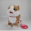TOYSREX Walking Cat Singing Toy Electronic Plush Kitten Leash Cats