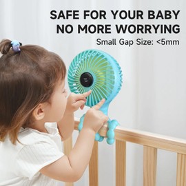 Aorloxta Mini portable fan, 4-Speed 360° Rotation LED Rechargeable Portable Fan, Rechargeable Battery Powered Tripod handheld Fan Great Ideal for Baby Car Seat Crib Travel Treadmill Summer