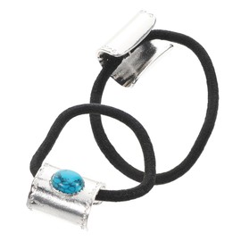 WOONEKY 2pcs Bohemian Hair Ties Elastic Vintage Faux Turquoise Design Soft Comfortable Hair Ropes Versatile Accessories for Daily Wear Parties and Travel