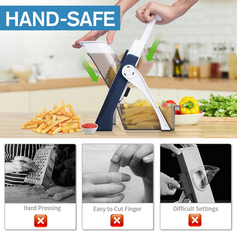 ZTQCSQ [5 in 1] Mandoline Slicer for Kitchen & Safe