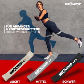 Terra Band (Set of 3, Grey) - Fitness Band Set for Gymnastics and Home Training - Elastic and Extra Durable Resistance Bands