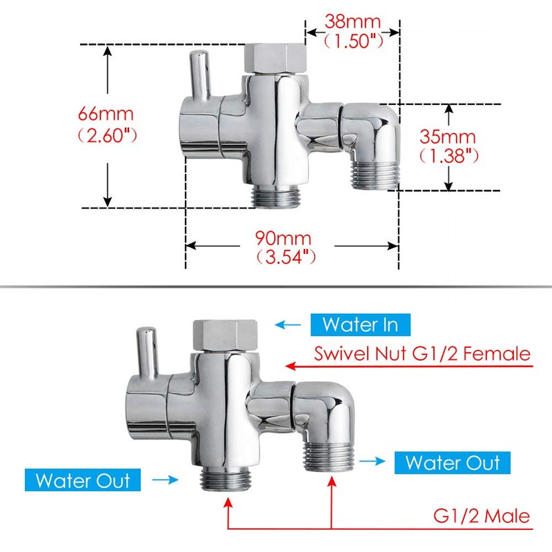 Brass Shower Arm Diverter Valve for Handheld Shower Head and