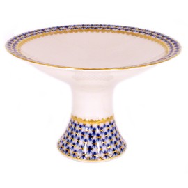 Lomonosov Imperial Porcelain Cobalt Net Tableware Teaware Collection (Fruit Vase D20 cm)